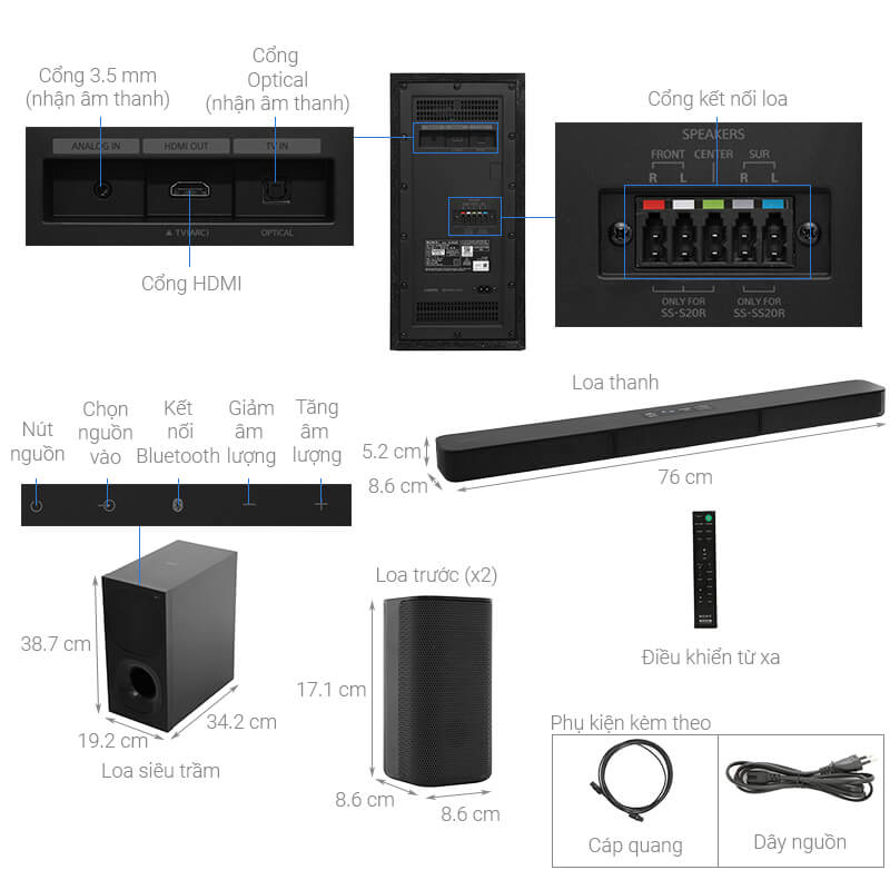 Loa Soundbar Sony HT-S20R Chính Hãng