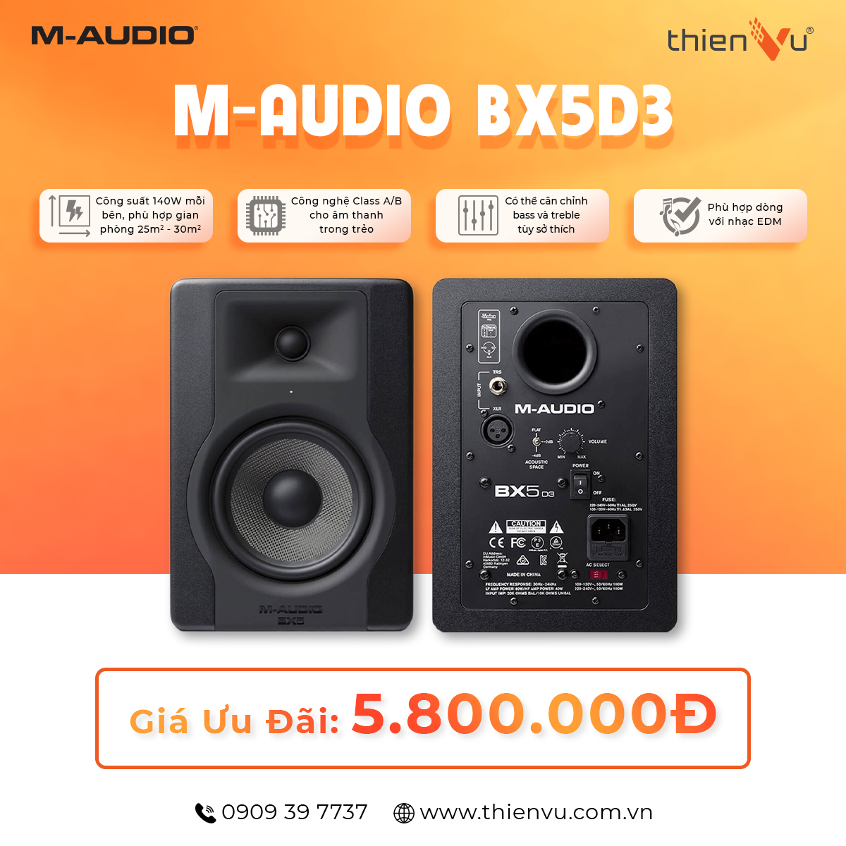 loa-vi-tinh-M-Audio-BX5D3-chinh-hang