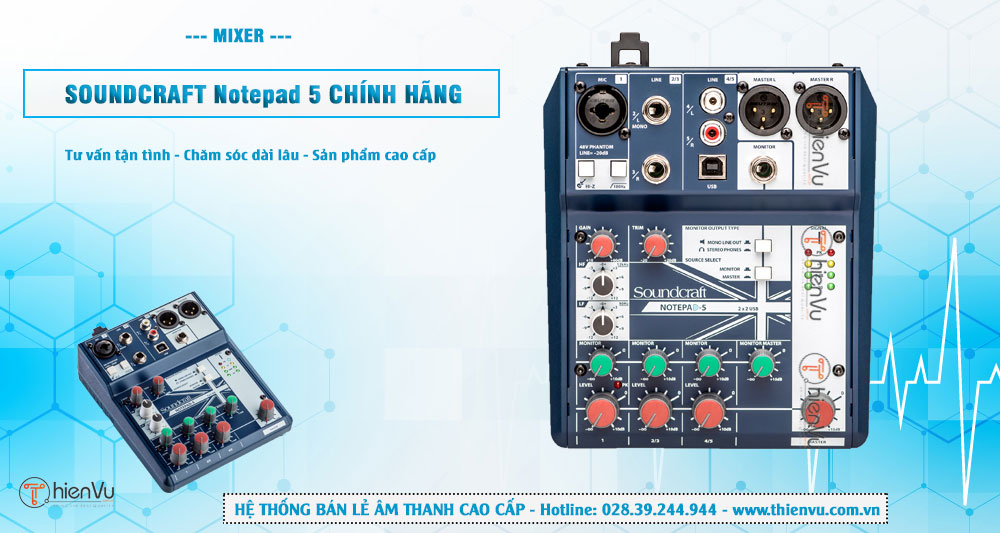 Mixer Soundcraft Notepad 5 chính hãng