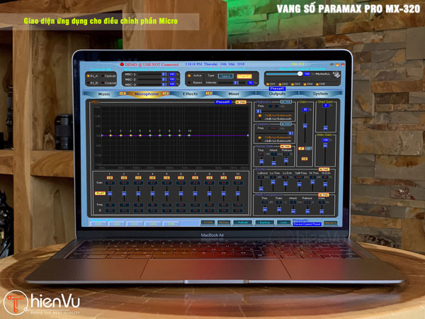 giao diện chỉnh micro mx 320